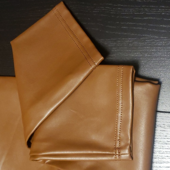 RW&CO Caramel Colored Pleather Leggings - Picture 7 of 7